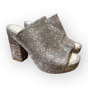 Salvatore Ferragamo Lizard Leather Heeled Platform Sandal Womens 6.5 - *RARE!*
